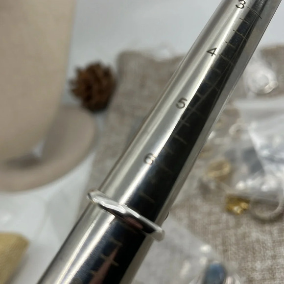 💍 Vintage CII Mexico Sterling Silver Blue Lace Agate Ring - Size 7, 10.5g - Picture 5 of 15